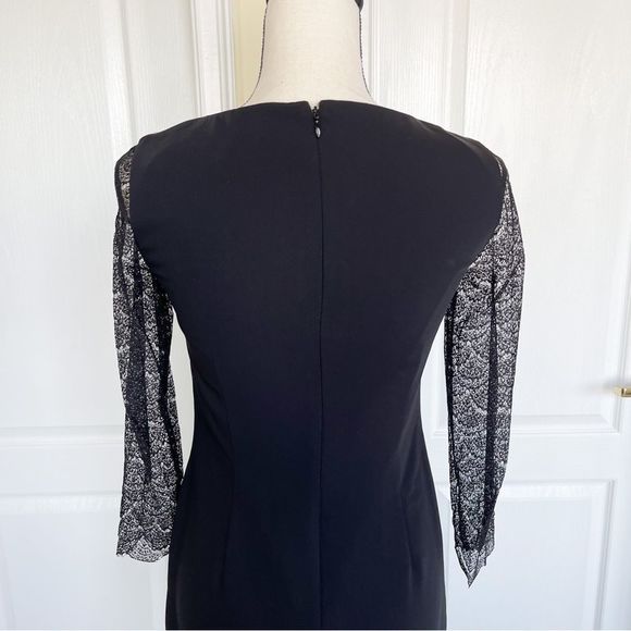 Giani Bini Size 0 Black Evening Dress with French Angle Cut Delicate Lacy Detail - Picture 9 of 13